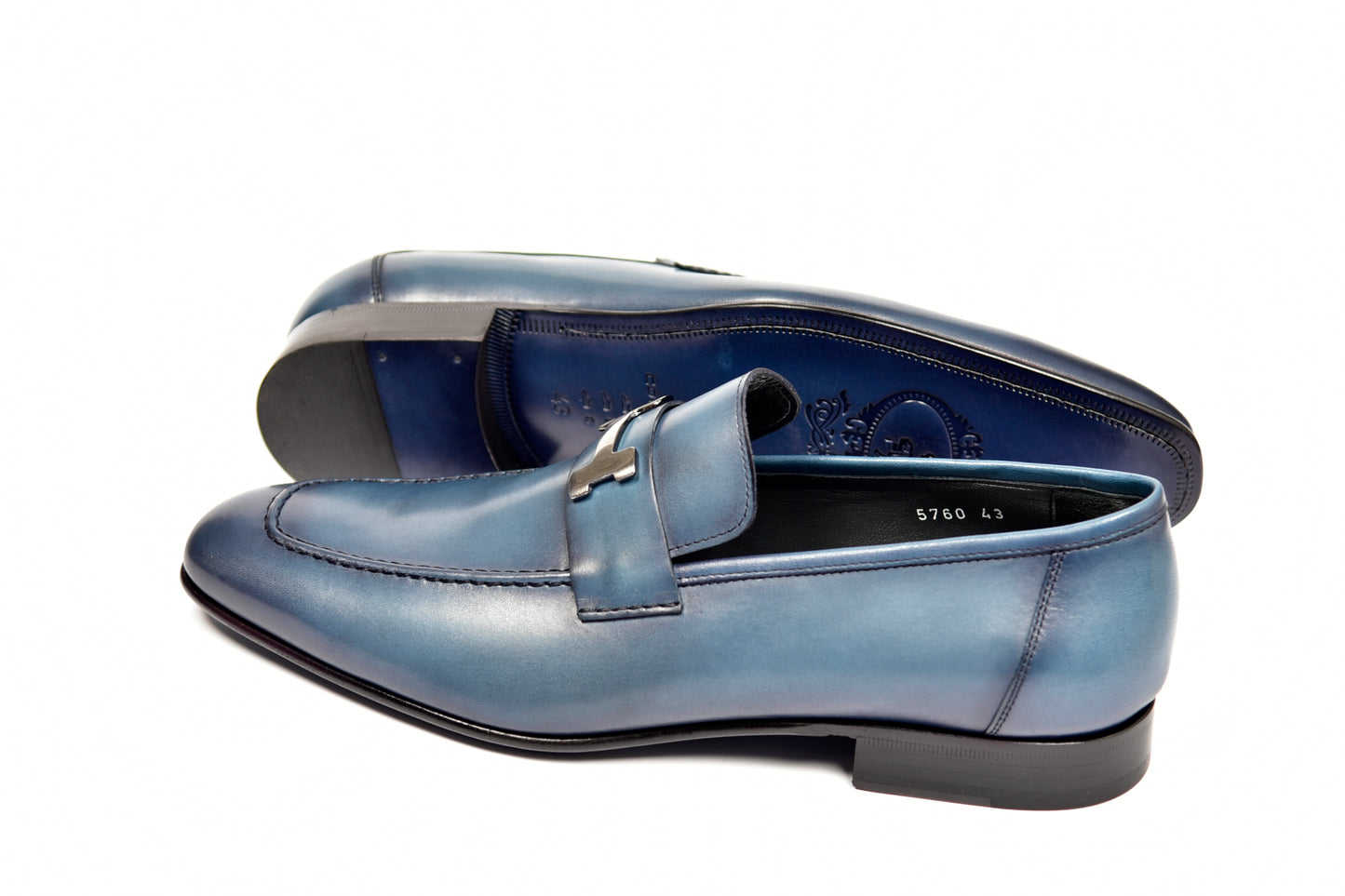 C02001-5760 H buckle Blue Calf Skin