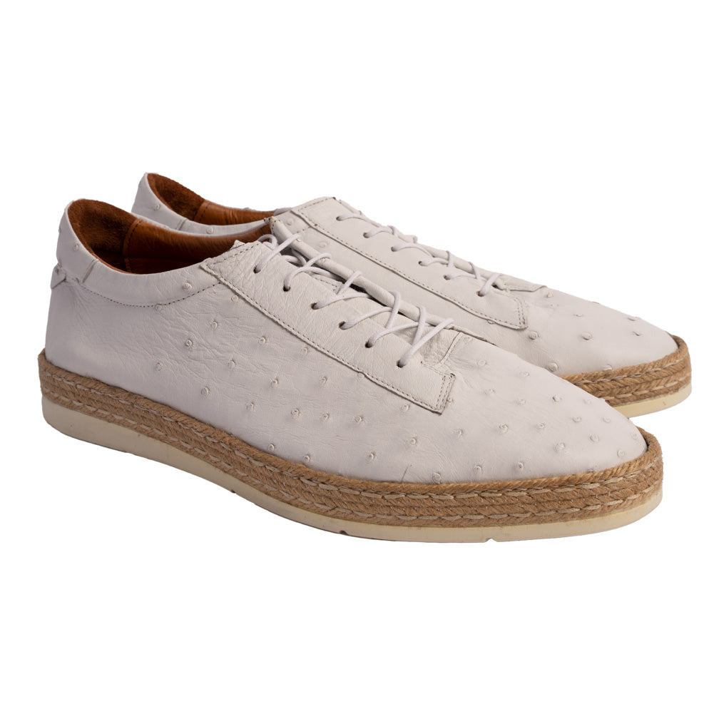 P000113 Monaco Genuine Ostrich Sport- White