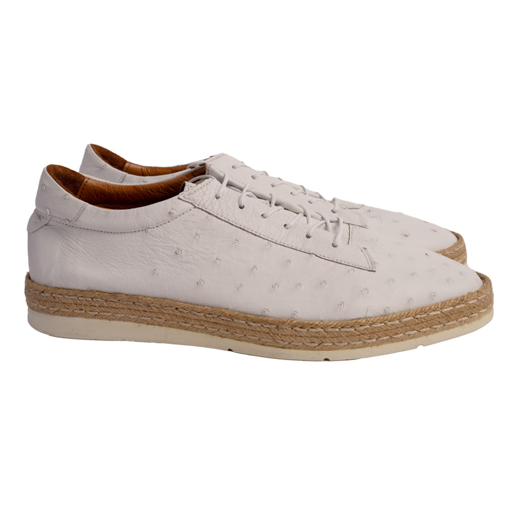 P000113 Monaco Genuine Ostrich Sport- White
