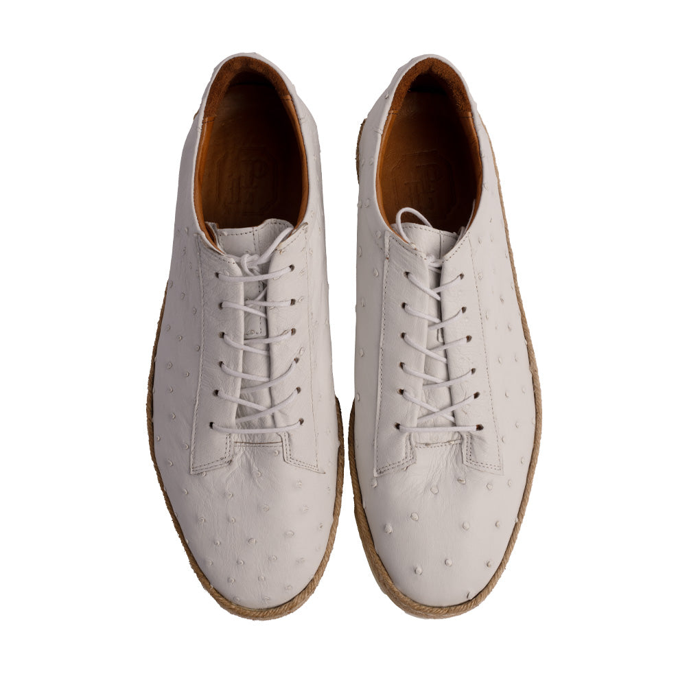 P000113 Monaco Genuine Ostrich Sport- White