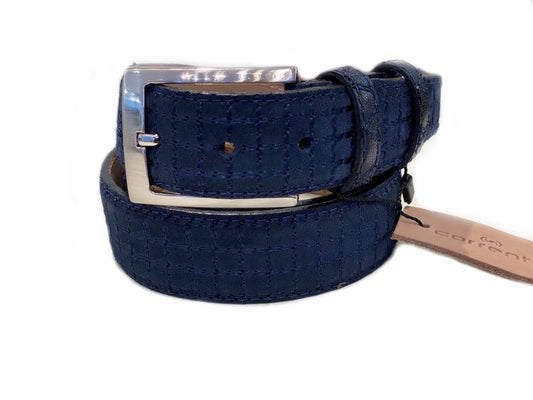 CBelt- 2220 Stitch Suede Belt - Navy Suede