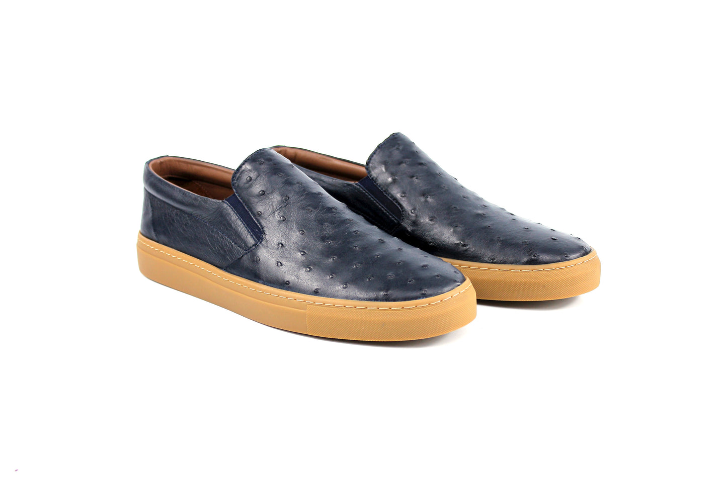 P01302 Grafton Genuine Ostrich Fashion Loafer- Navy