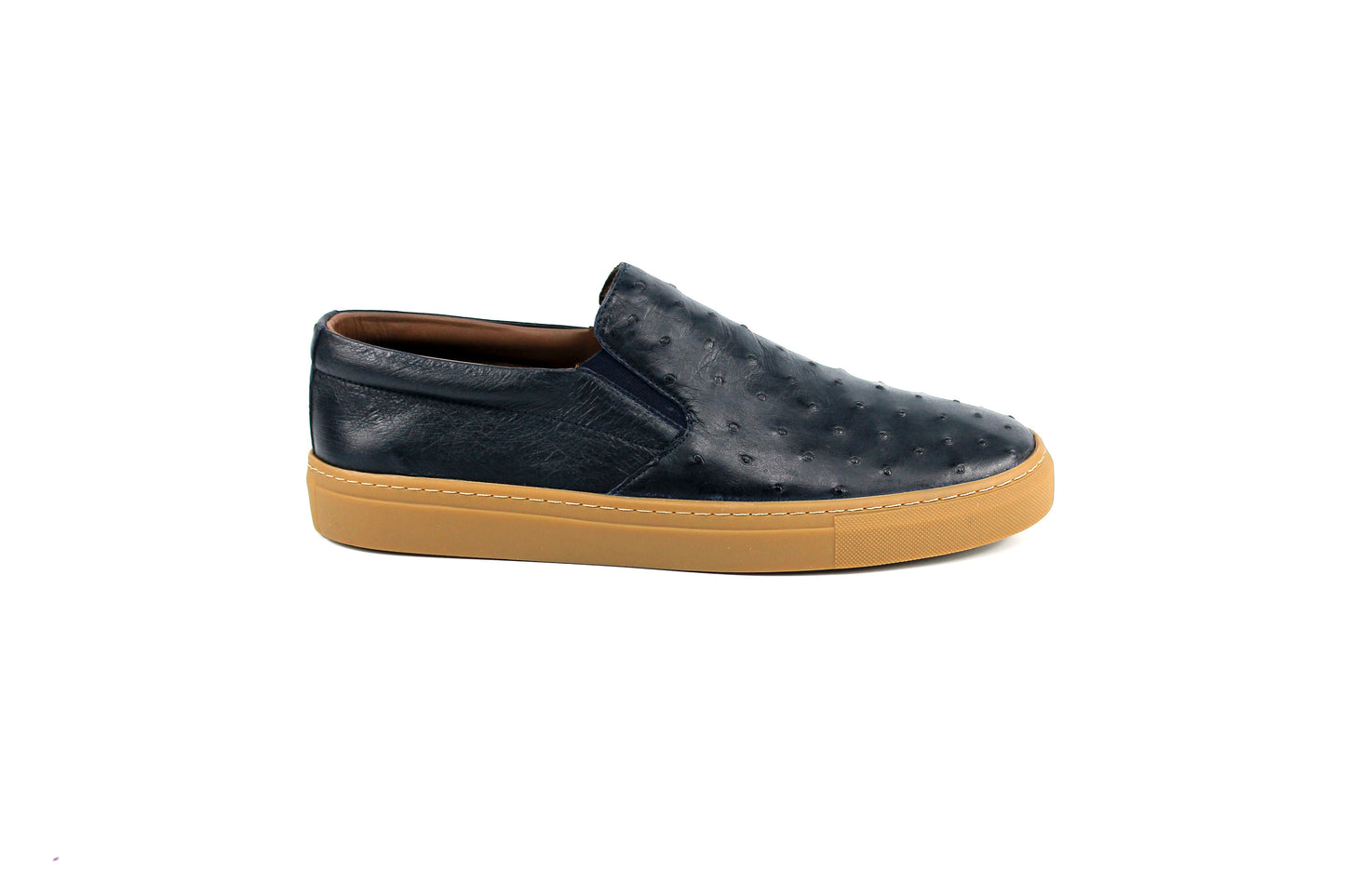 P01302 Grafton Genuine Ostrich Fashion Loafer- Navy