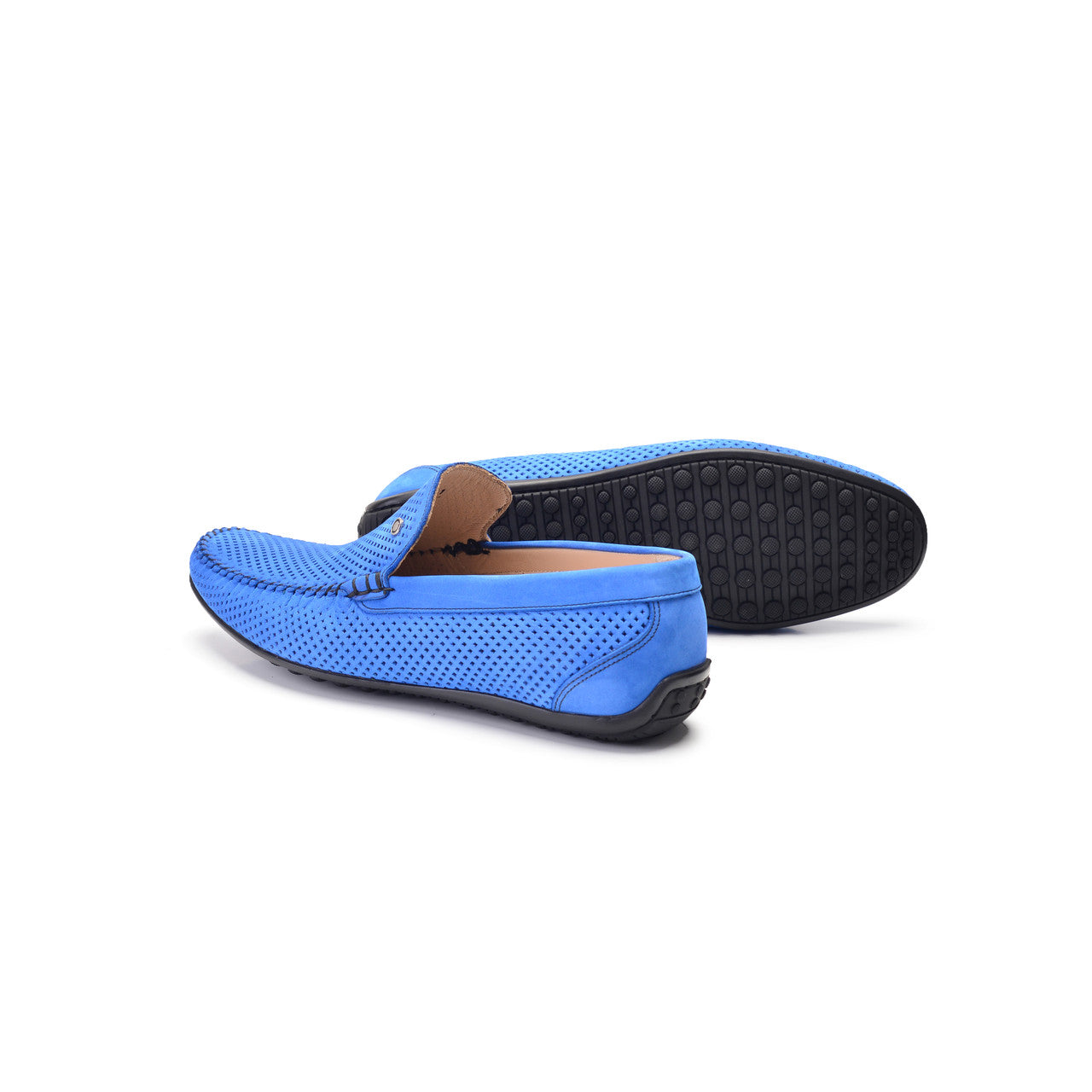 P00024- 2301 -perforated Driving shoe Blue