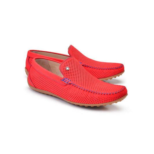 P00022- 2301 -perforated Driving shoe Red