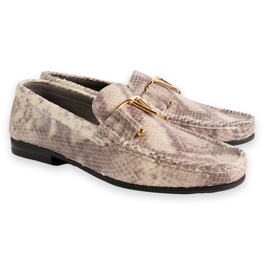 P0212 -3218 Python Print V buckle- Multi Beige