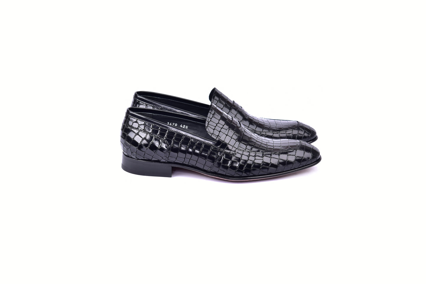 C01702-3470C Croco Leather loafer- Black