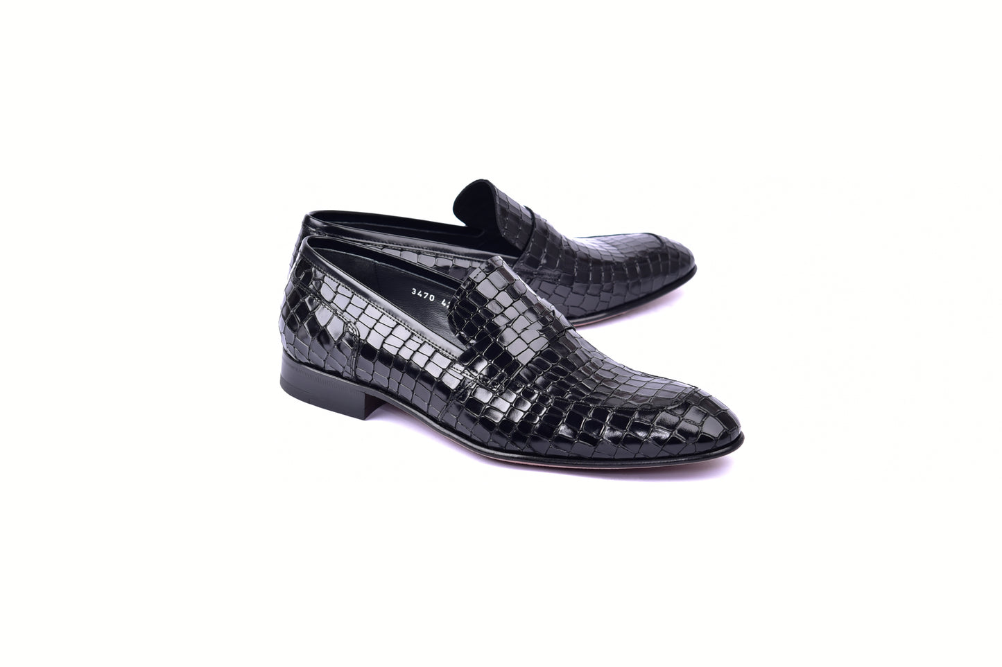 C01702-3470C Croco Leather loafer- Black