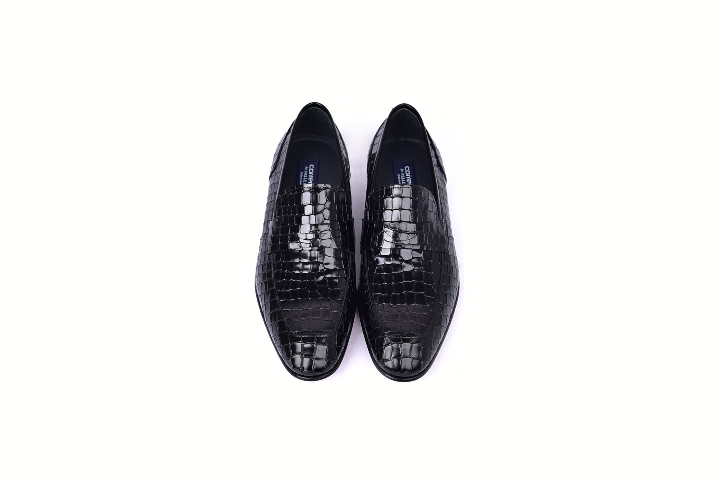 C01702-3470C Croco Leather loafer- Black