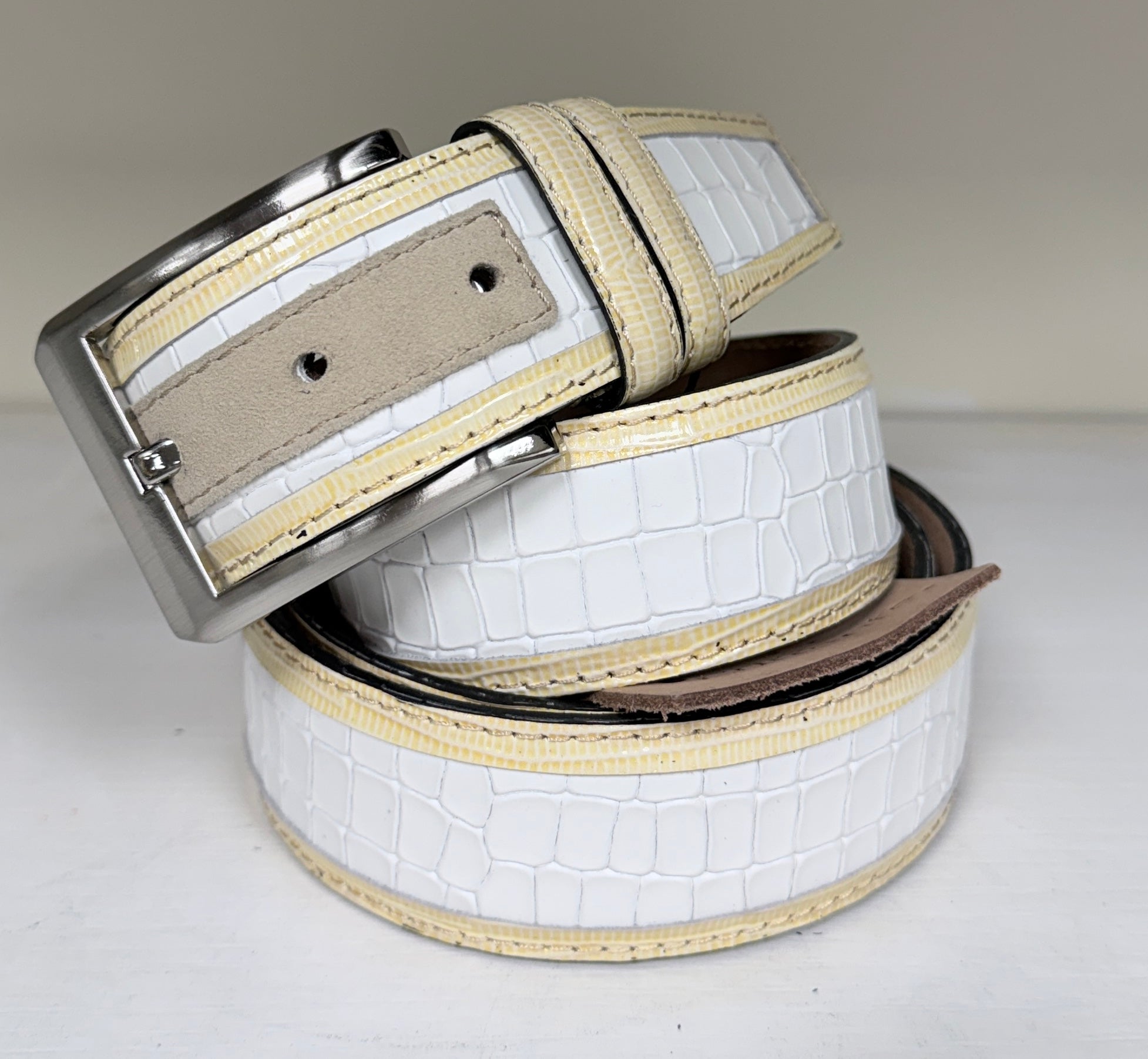 CBelt-5831- Leather Belt - White