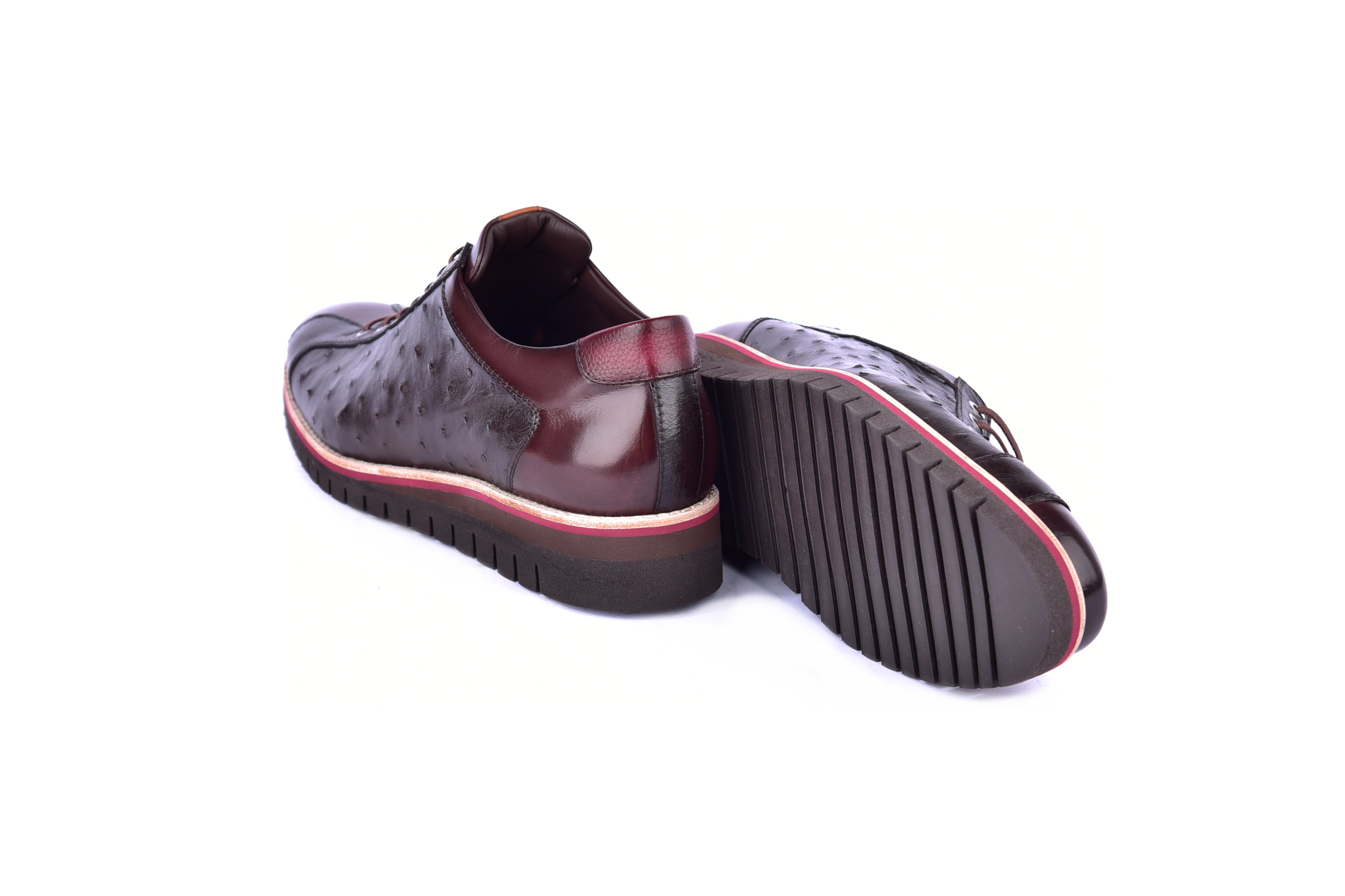 C21101-4005-OSt Genuine Ostrich Sneaker-Brown