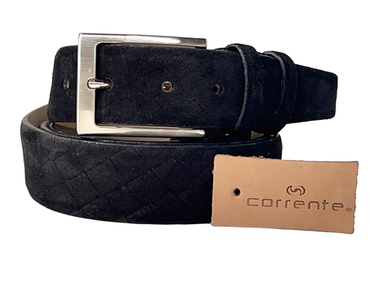 CBelt -4428C-  Suede Design Belt - Black