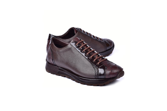 C0013043-5581 Genuine Ostrich Fashion Sneaker-Brown