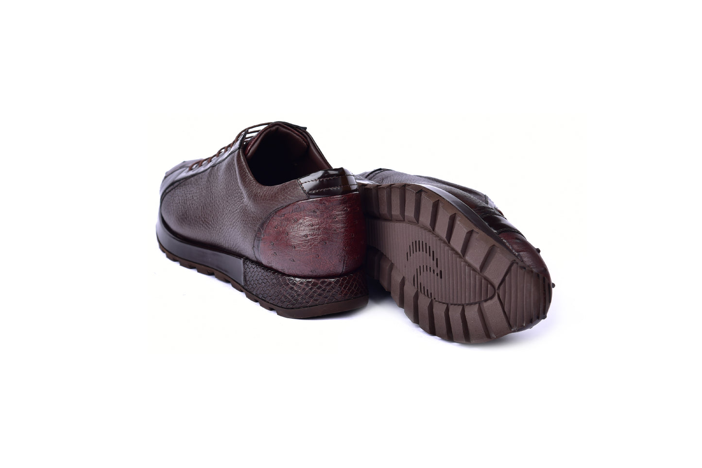 C0013043-5581 Genuine Ostrich Fashion Sneaker-Brown