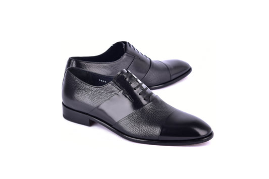 C0141-5691 Cap Toe Tie-less deer skin- Black