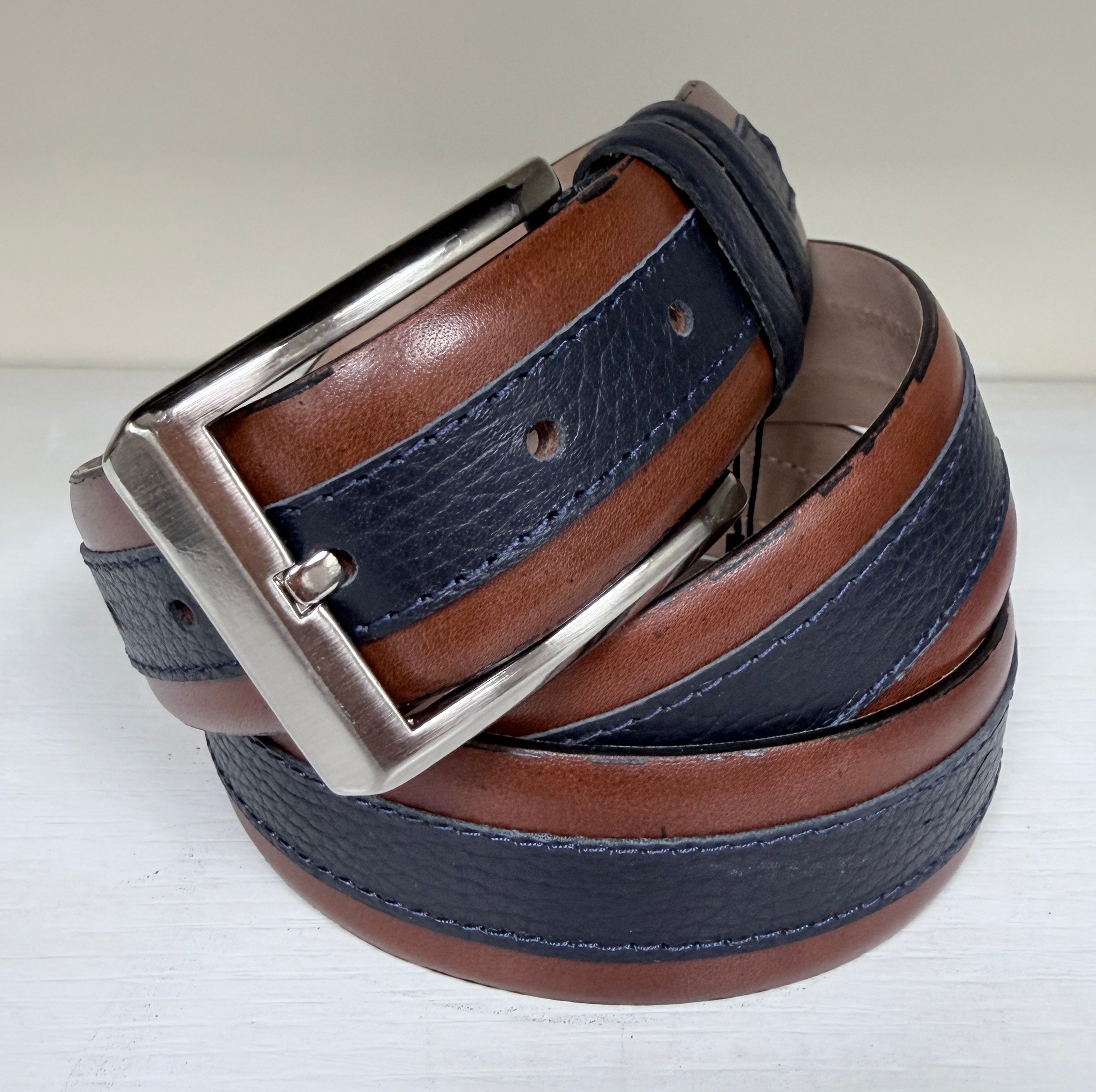 CBelt-5769 Belt -Blue + Tan