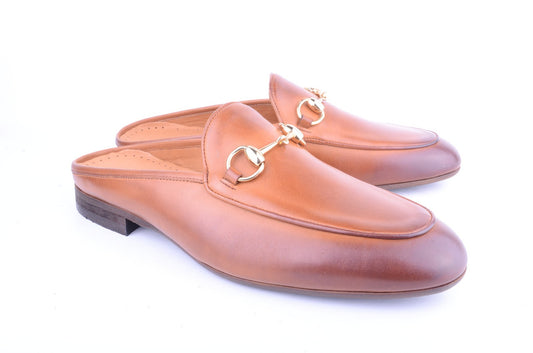 P00028- 6251 Open Back Buckle loafer- Tan