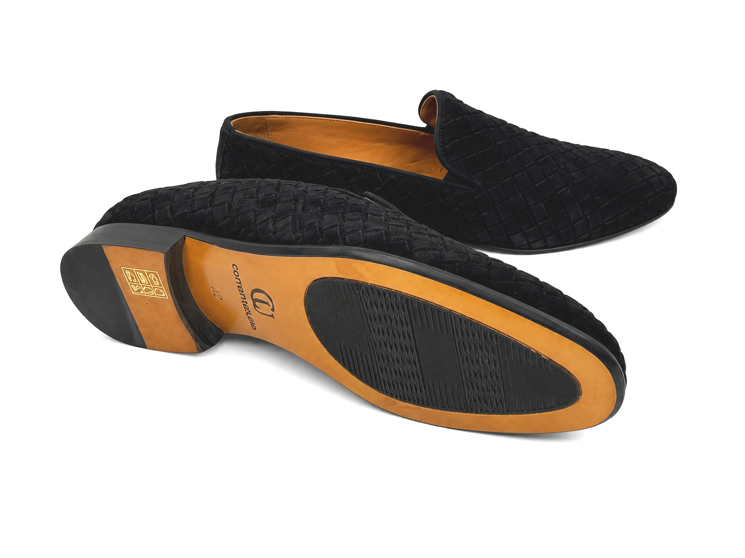 CU0001 -6615S Hand-Woven Veneta- Black Suede