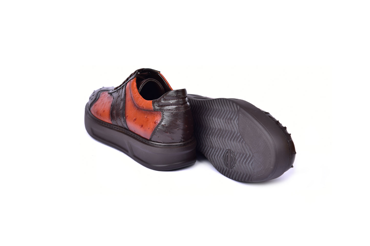 C001302-6988 Full Ostrich Sneaker- Brown