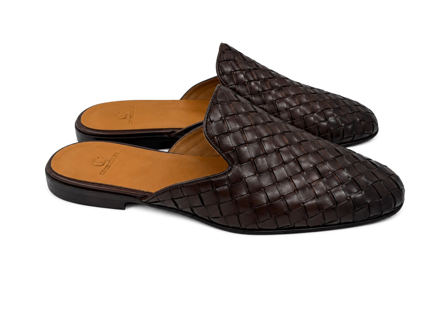 CU00019 -7055 Hand-Woven Mule- Brown