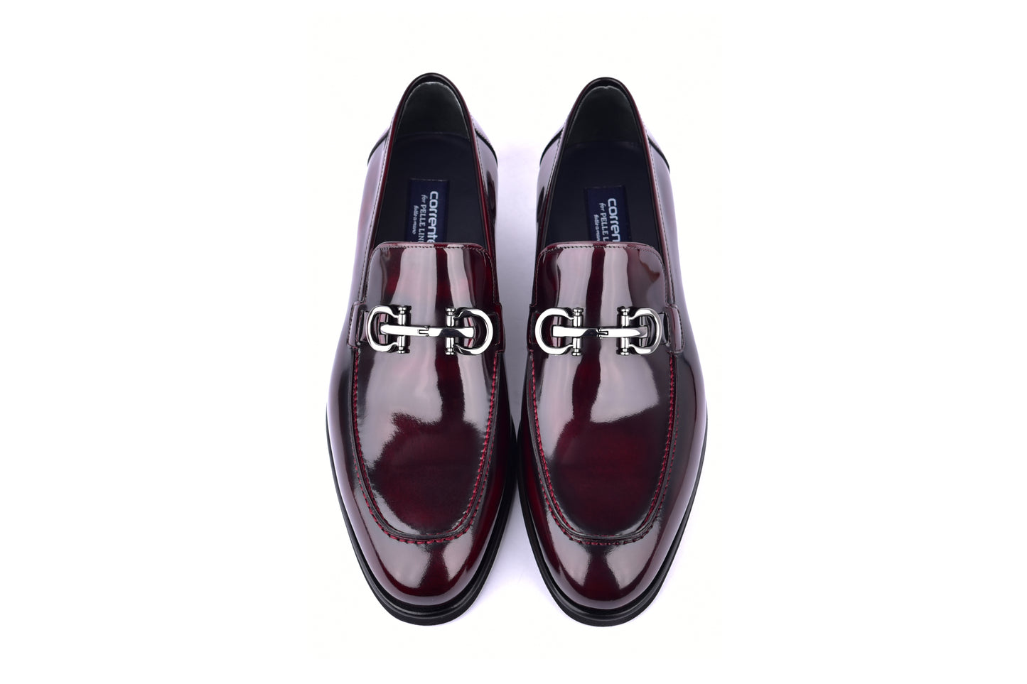 C0001205- 7249  loafer with silver buckle - Dark Burgundy