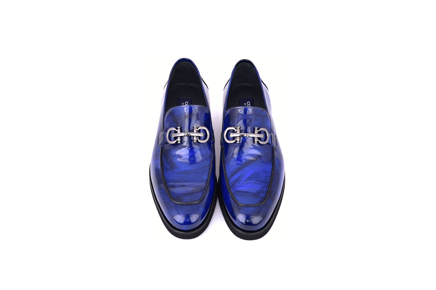 C0001207- 7249  loafer with silver buckle - Marble Blue