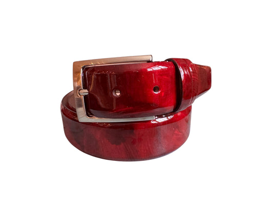 CBelt-7249 Belt Marble leather-Ruby