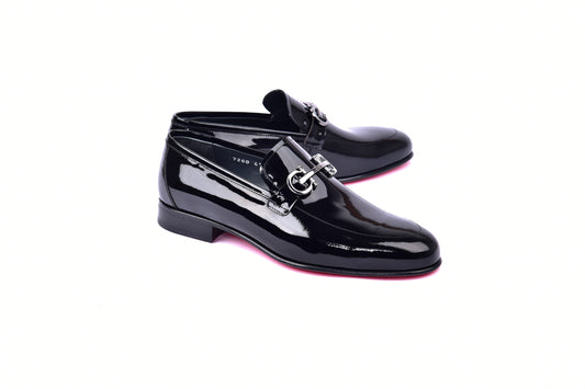C00012- 7260 Formal loafer with silver buckle - black