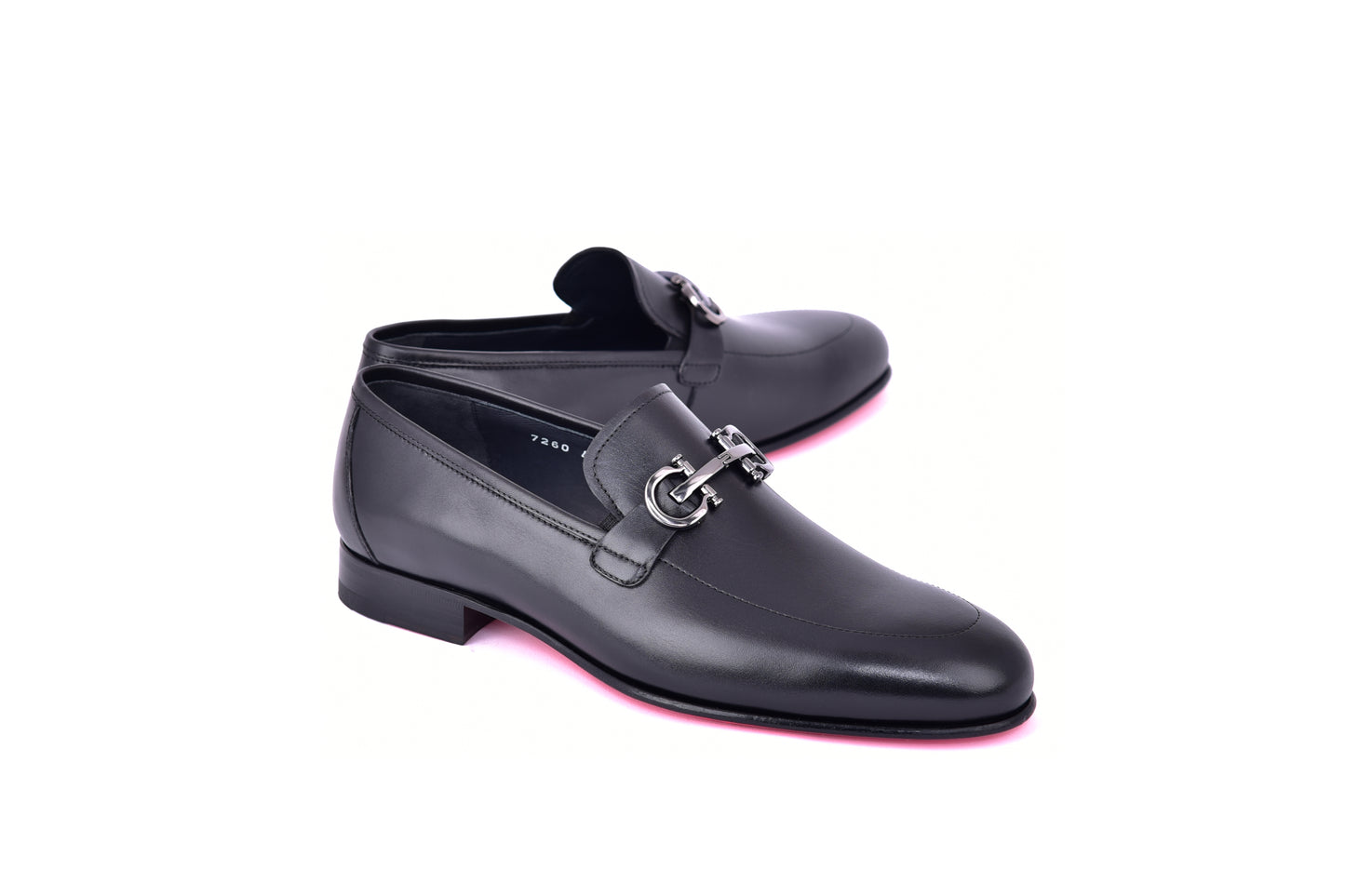 C0001201- 7260  loafer with silver buckle - Black