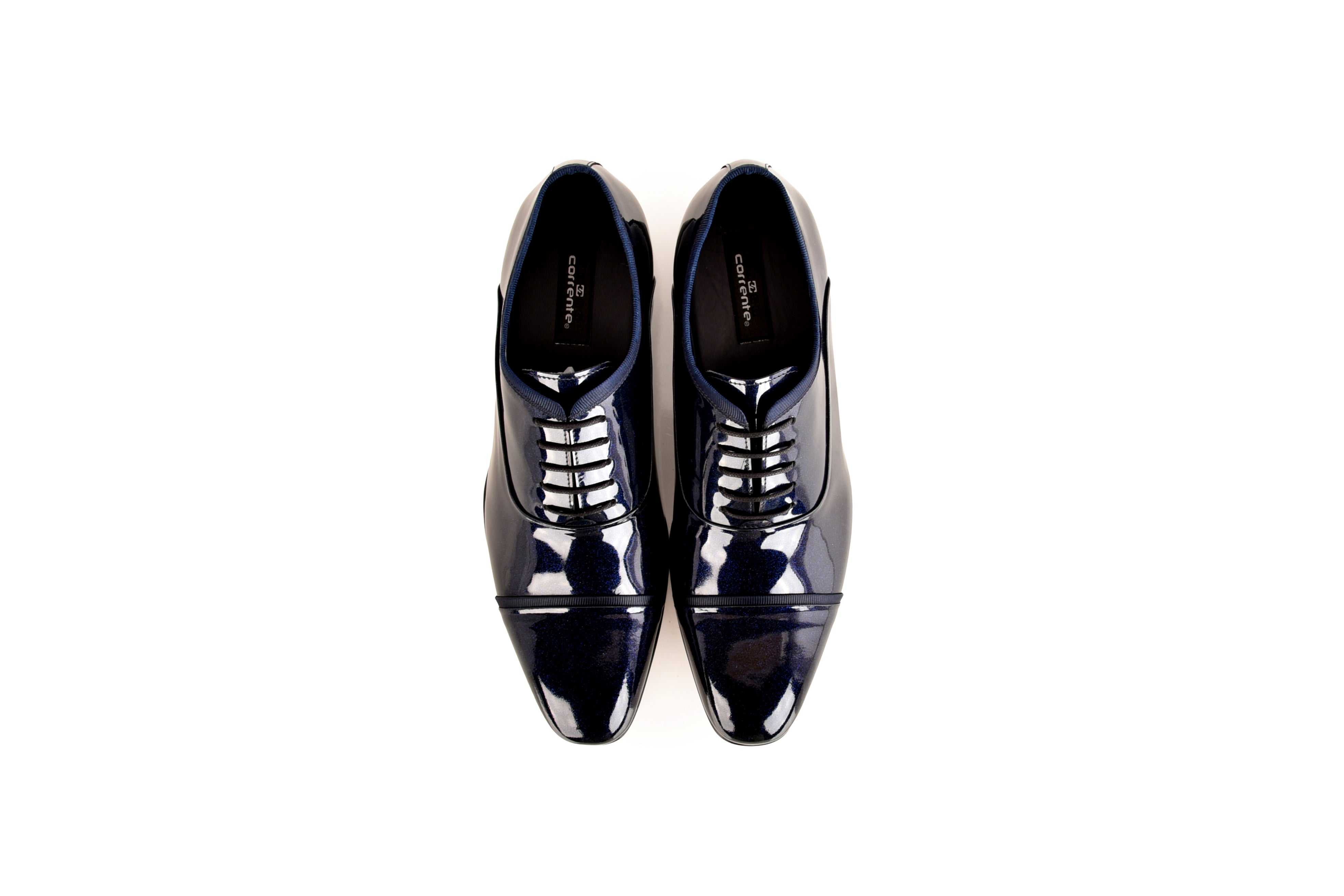 C0001100- 7368P Cap toe lace up - Navy Patent