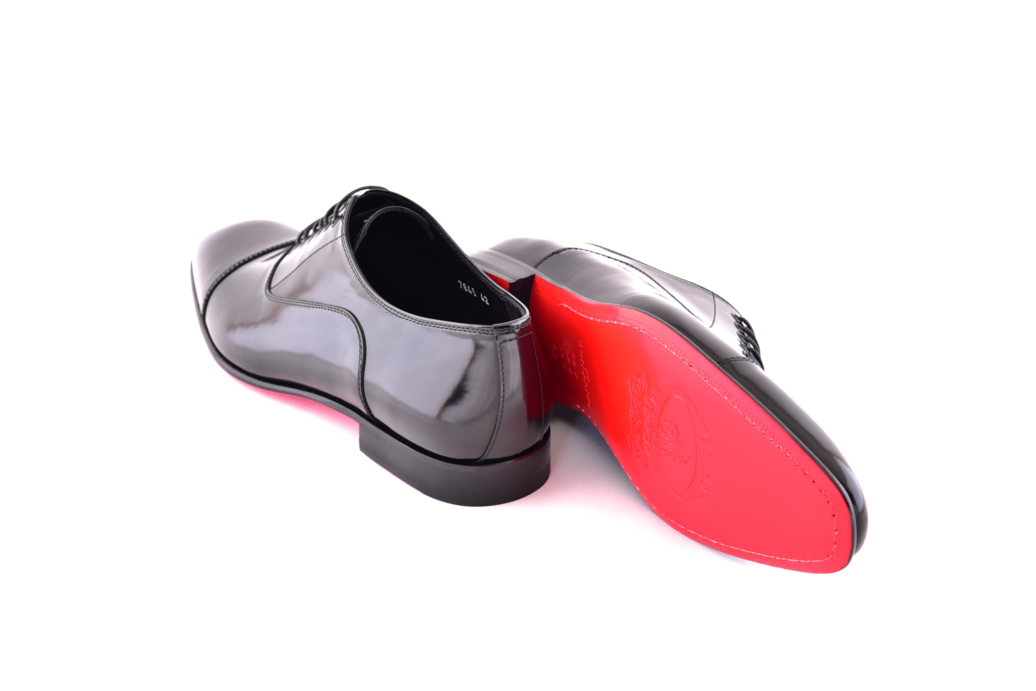 C0001100-7645 Cap toe lace up-Black Luxe leather