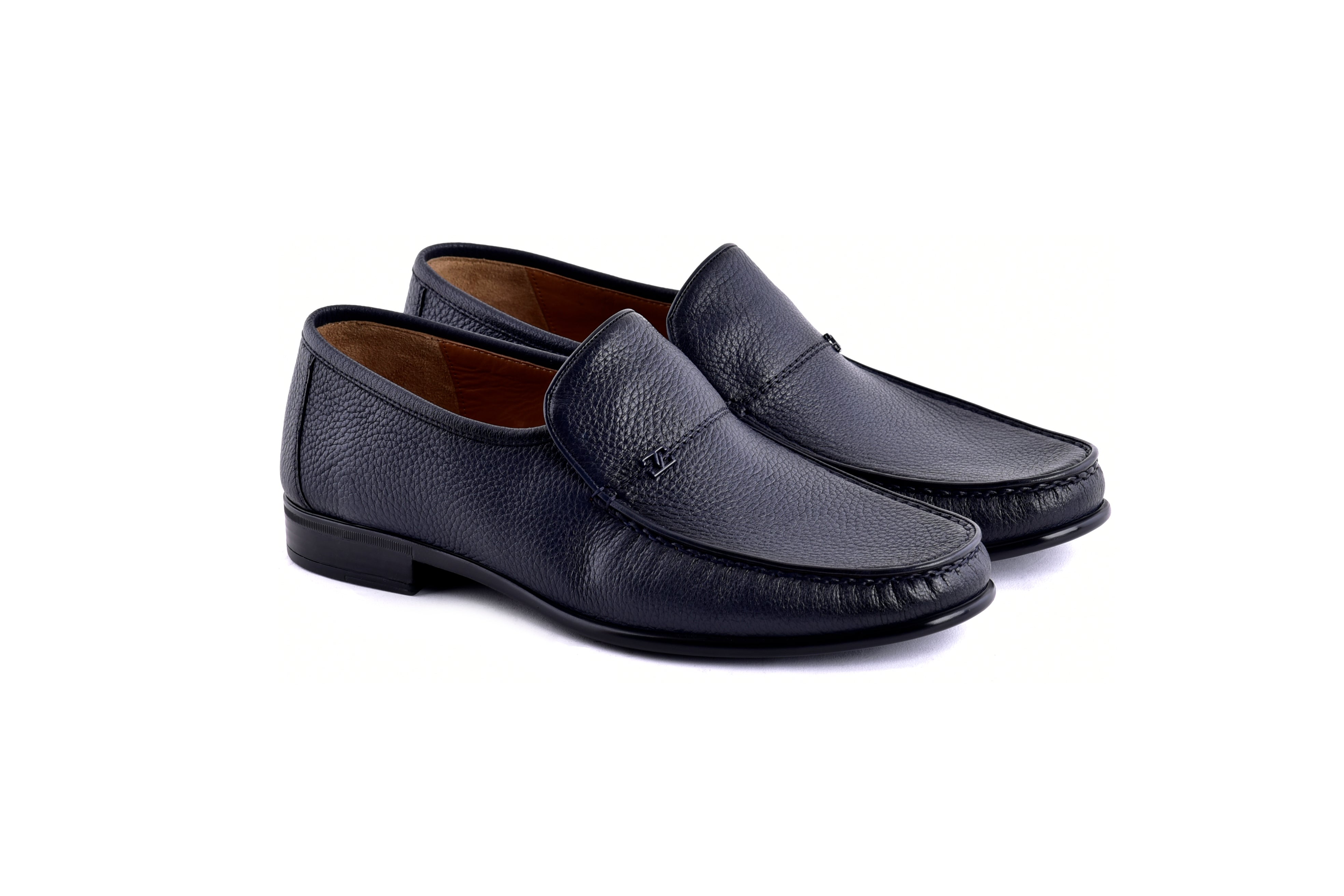 C000142-7806 Deer Skin Loafer- Navy