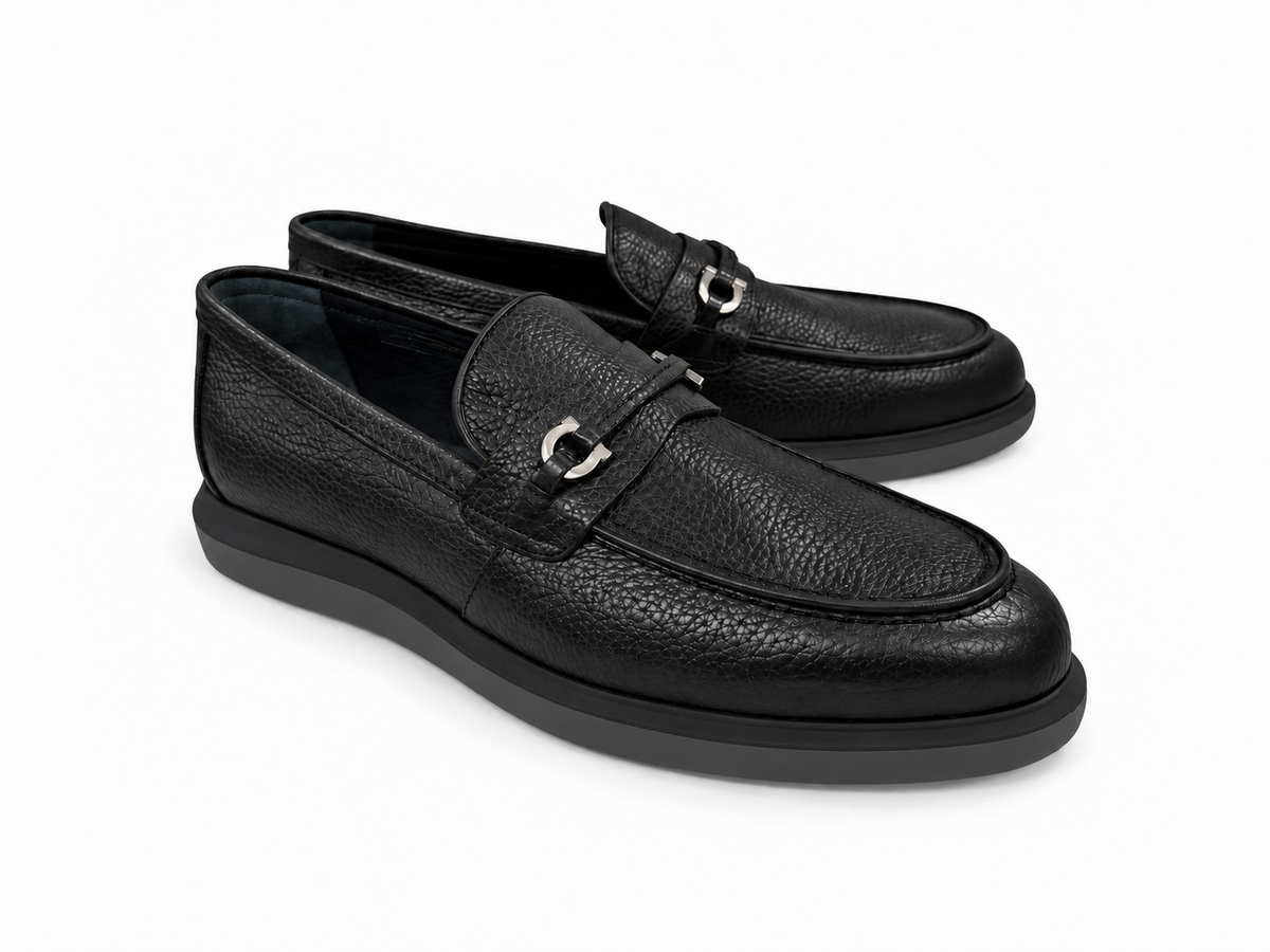 CU00039 -8329 Deers skin Loafer- Black