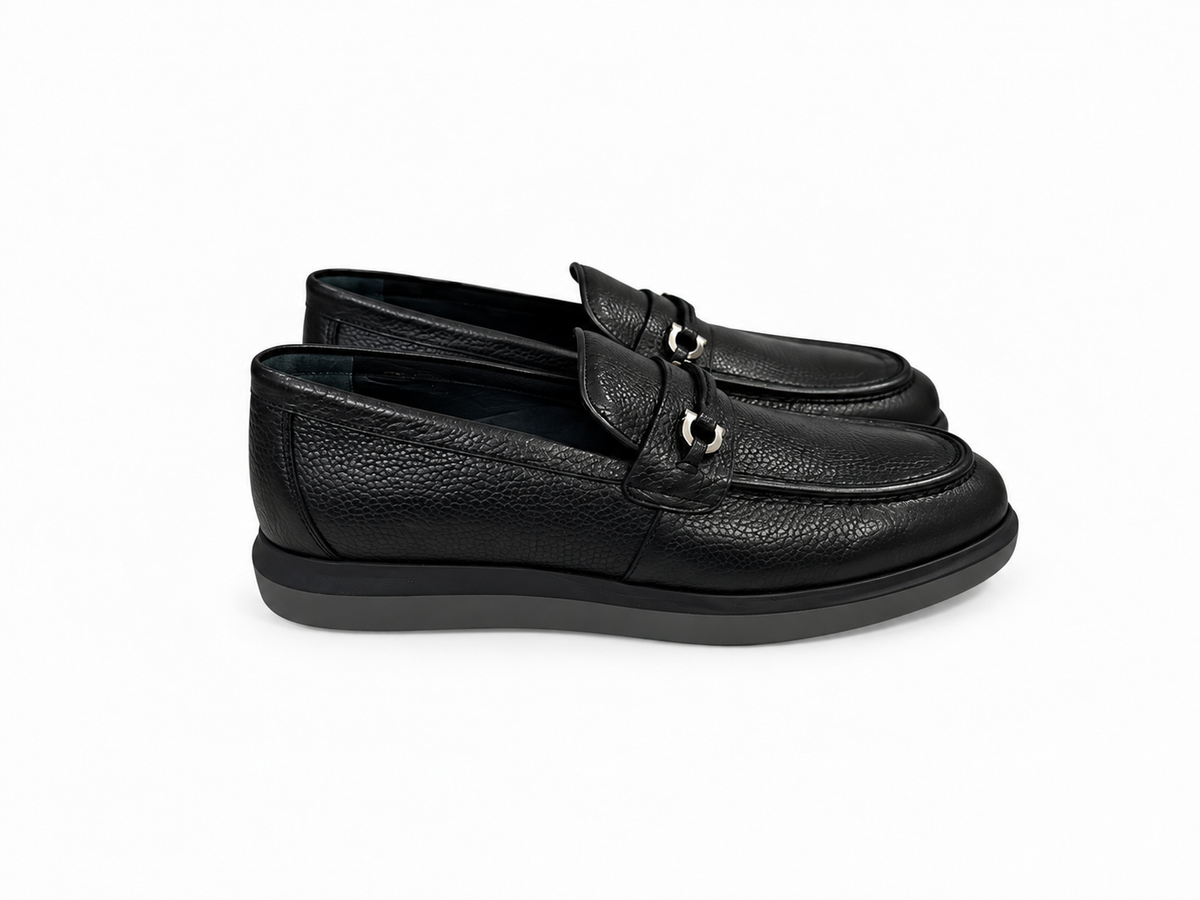 CU00039 -8329 Deers skin Loafer- Black