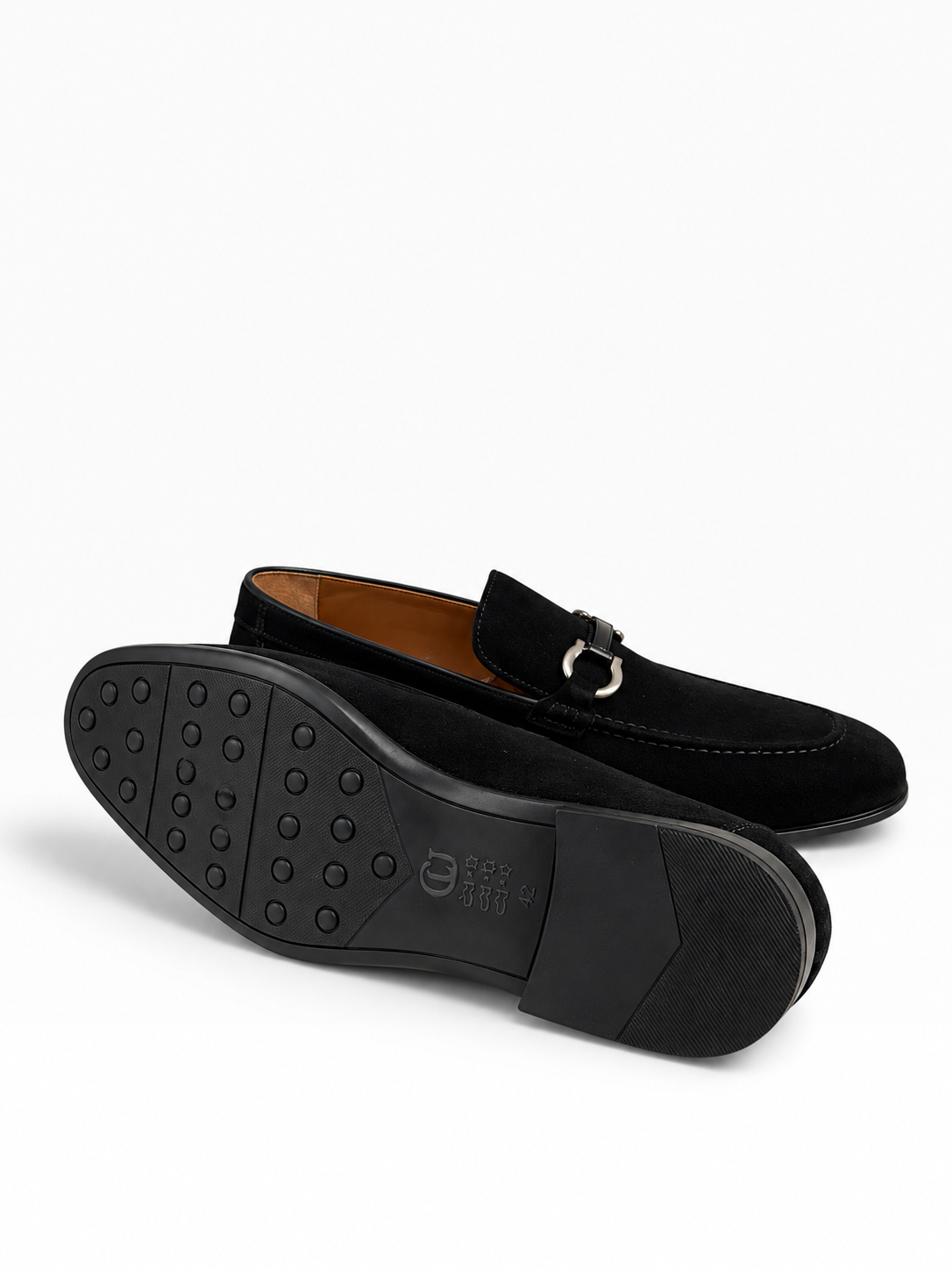 P0010 -Doral Buckle Loafer- Black Suede