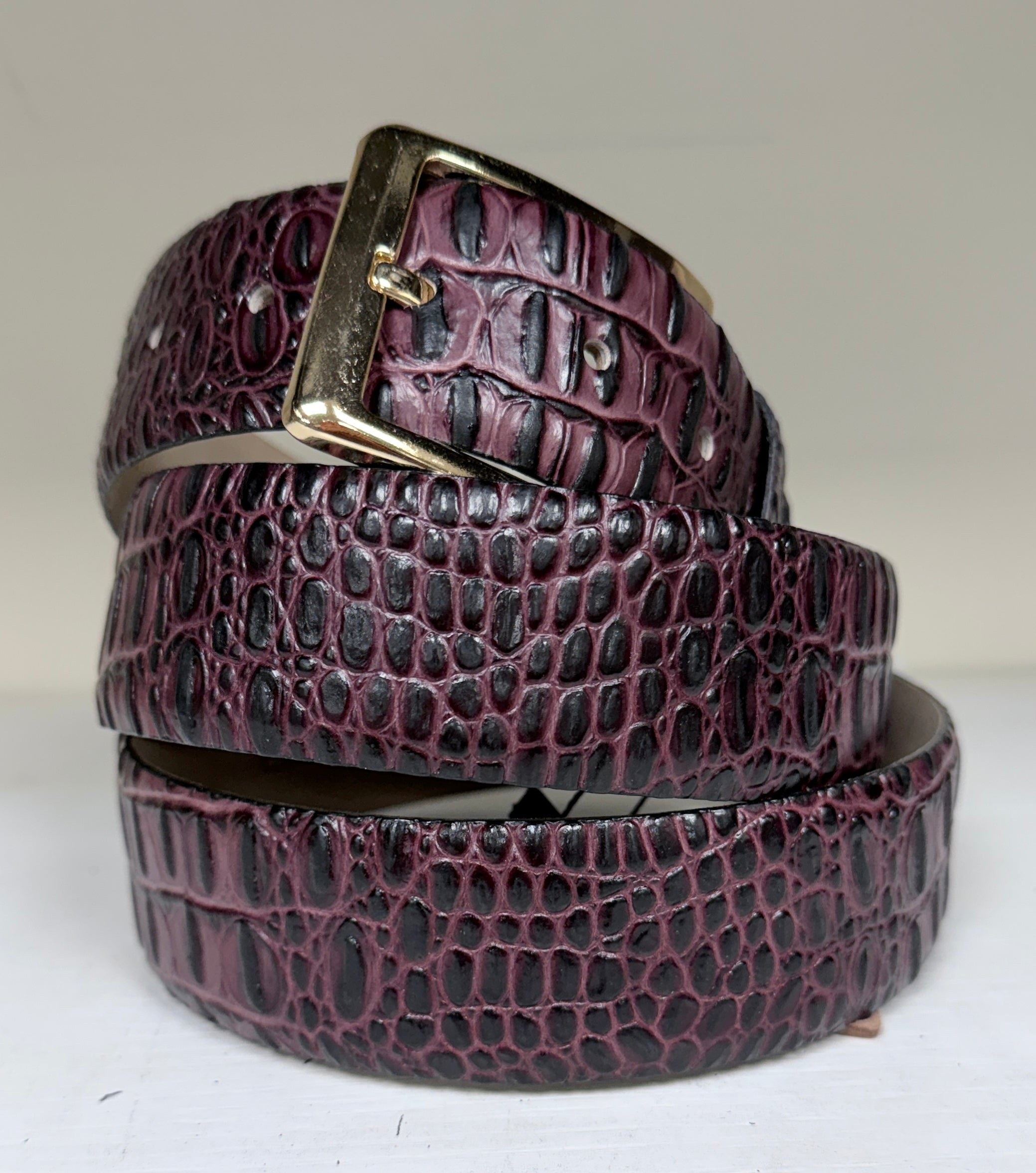 CBelt-Croc40 Belt - Burgundy
