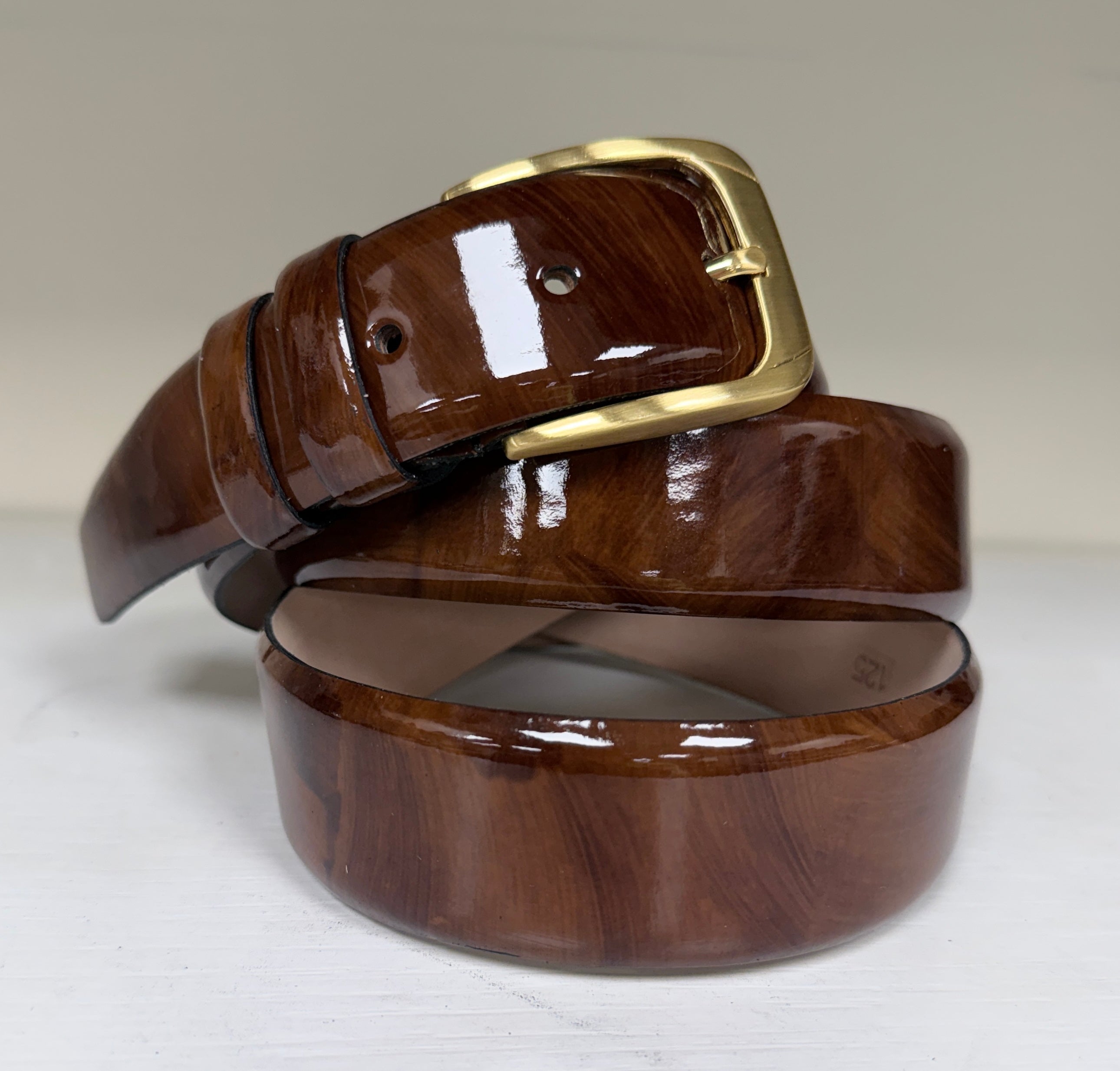 CBelt-7249 Belt Marble leather-Tan