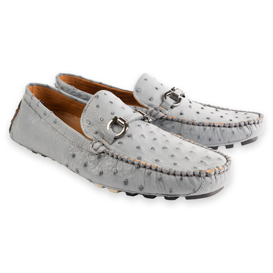 P01406 Palm Beach Genuine Ostrich Driver- Grey