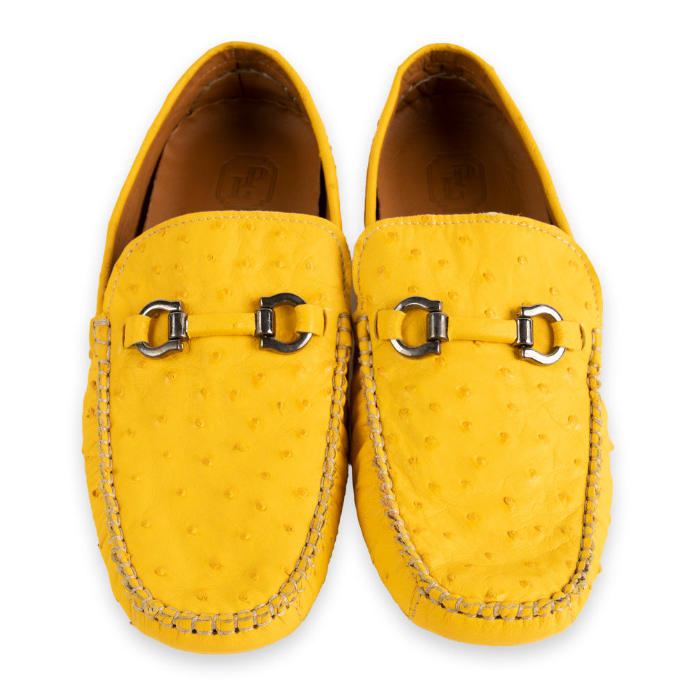 P014093 Palm Beach Genuine Ostrich Driver- Yellow