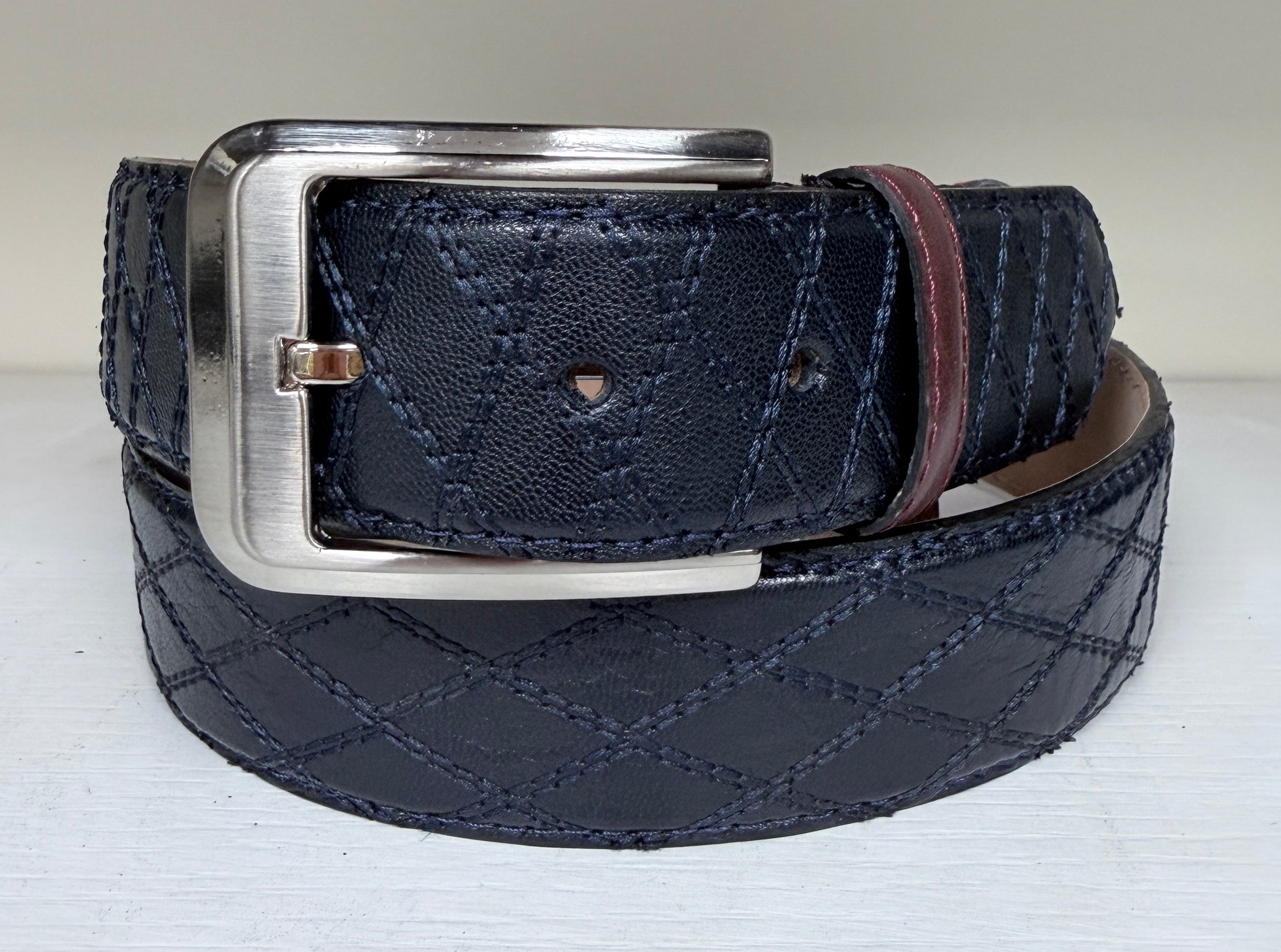 CBelt-Stitched Belt -Navy