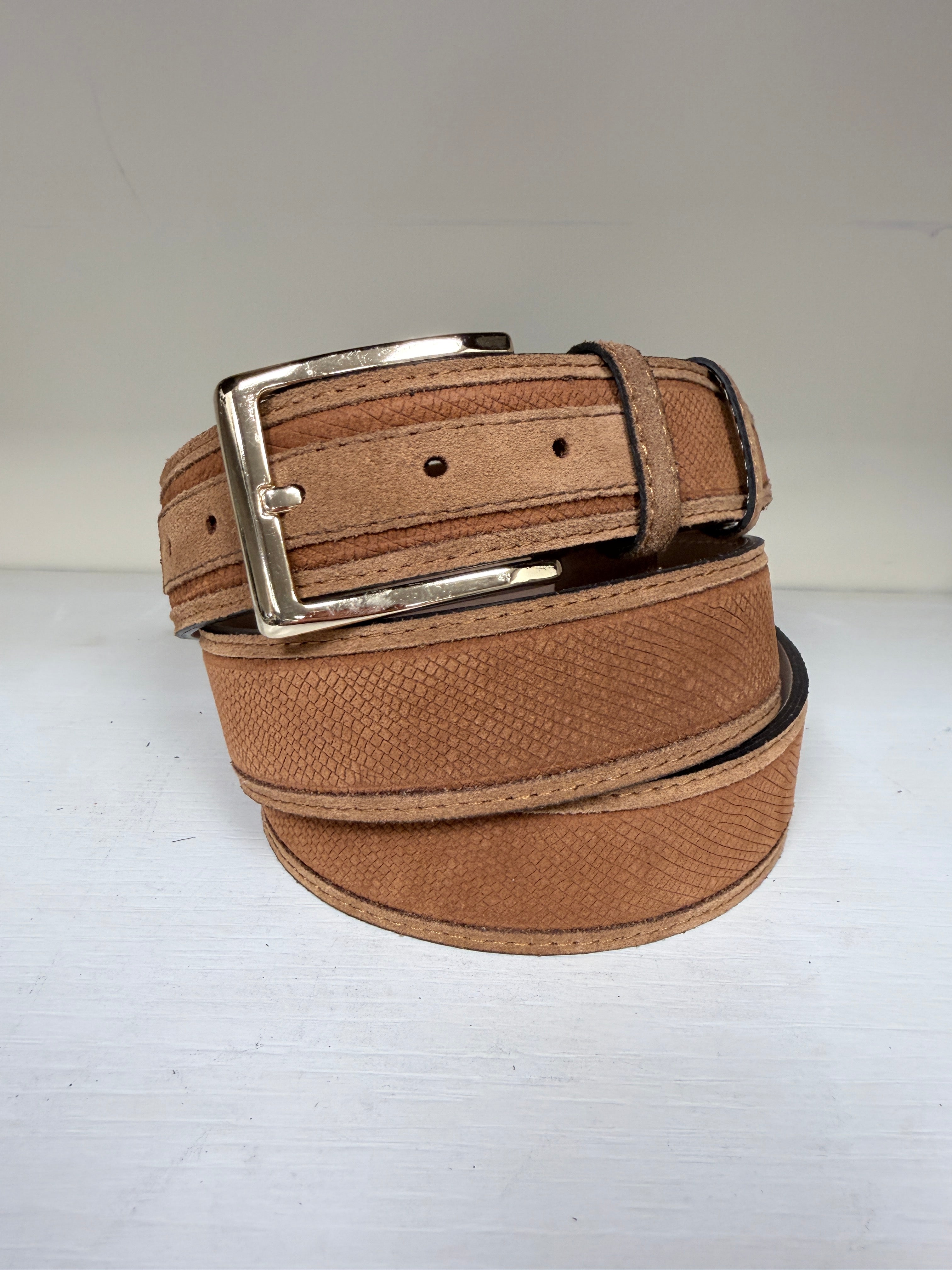 CBelt-Suede40 Lizard Belt- Tan