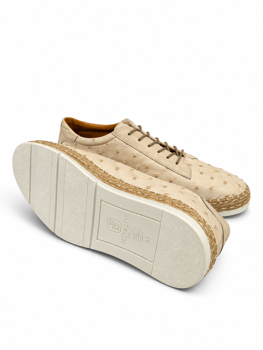 P010 Monaco Genuine Ostrich Sport- Bone
