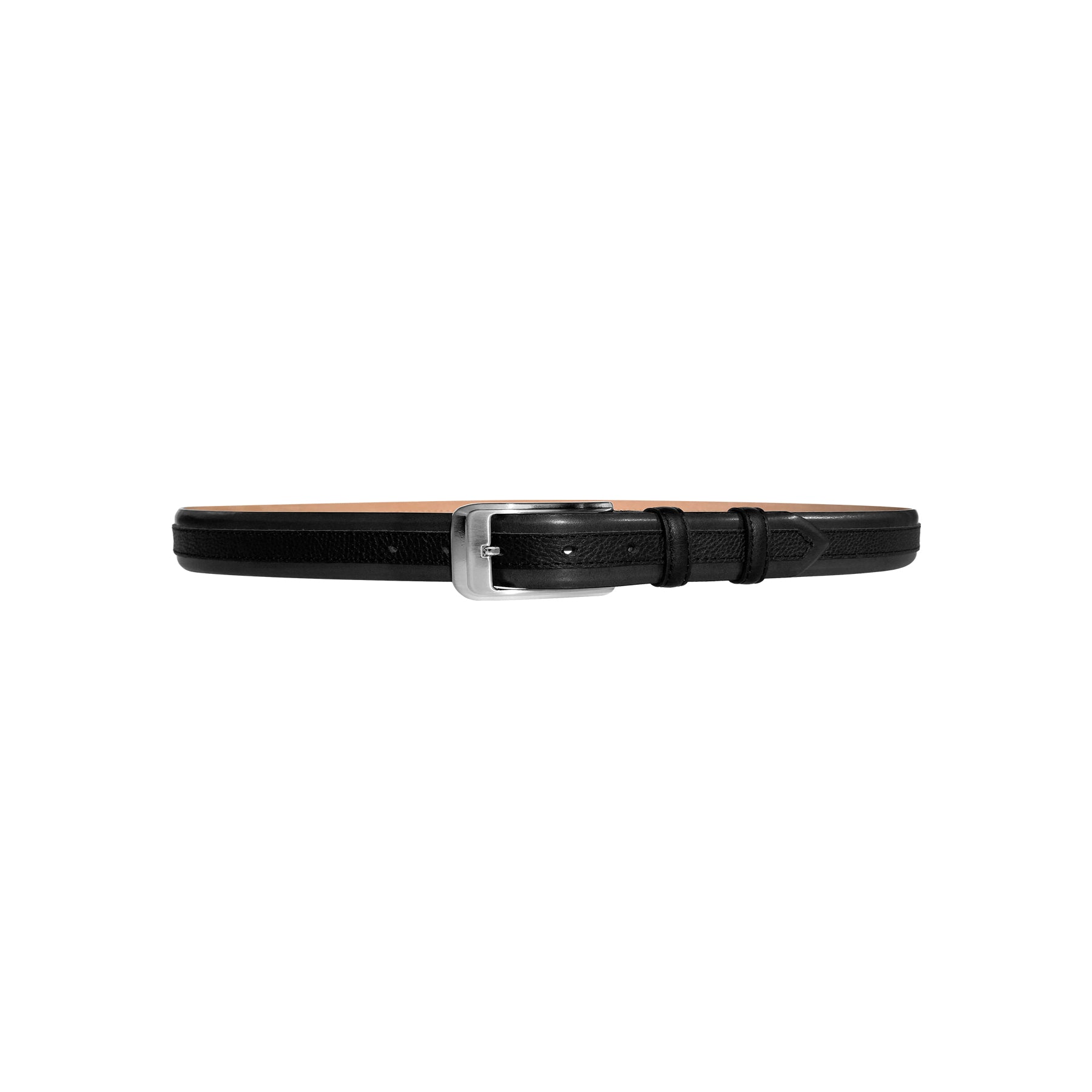 CBelt -4002 Contrast Leather Belt - Grey-Black