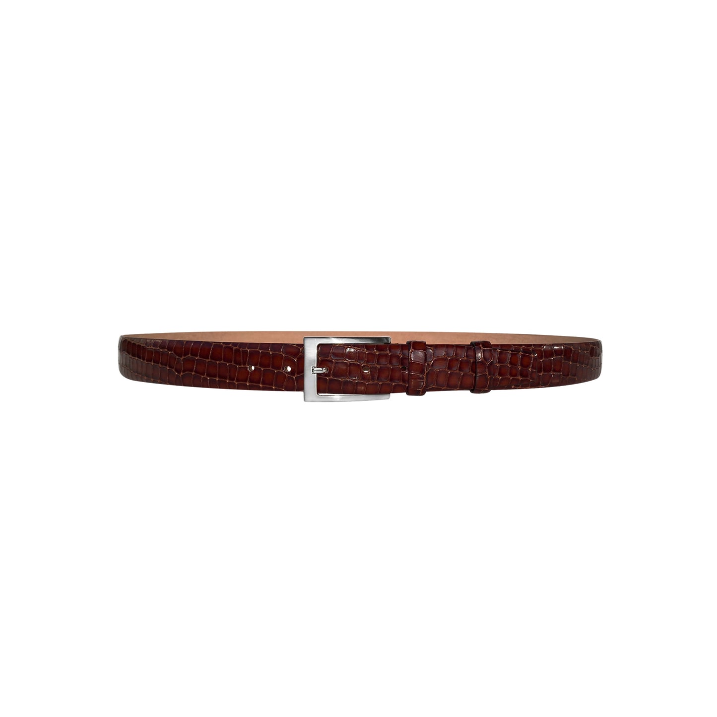 CBelt -3470 Croco Leather Belt - Tabbaco