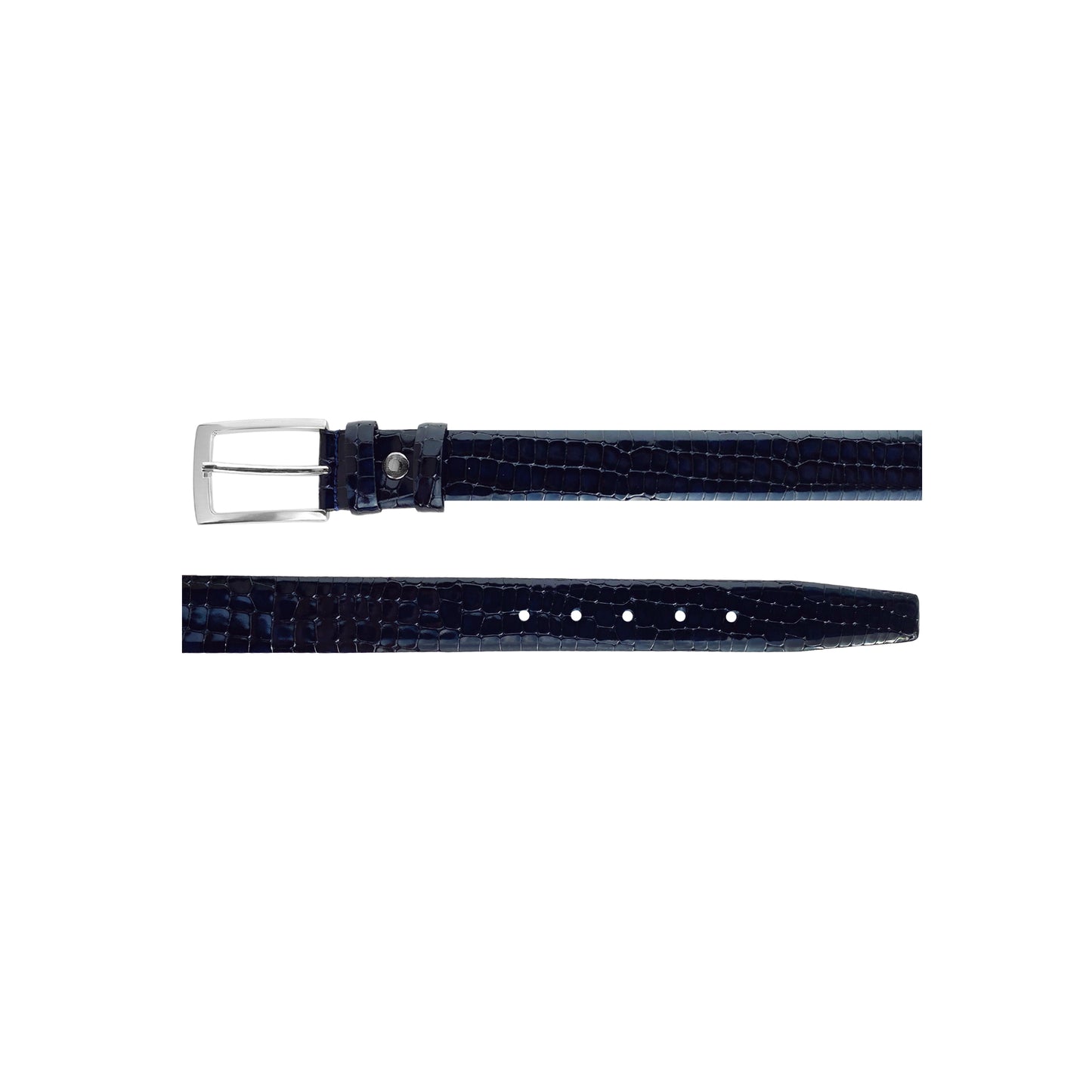 CBelt -3470 Croco Leather Belt - Navy