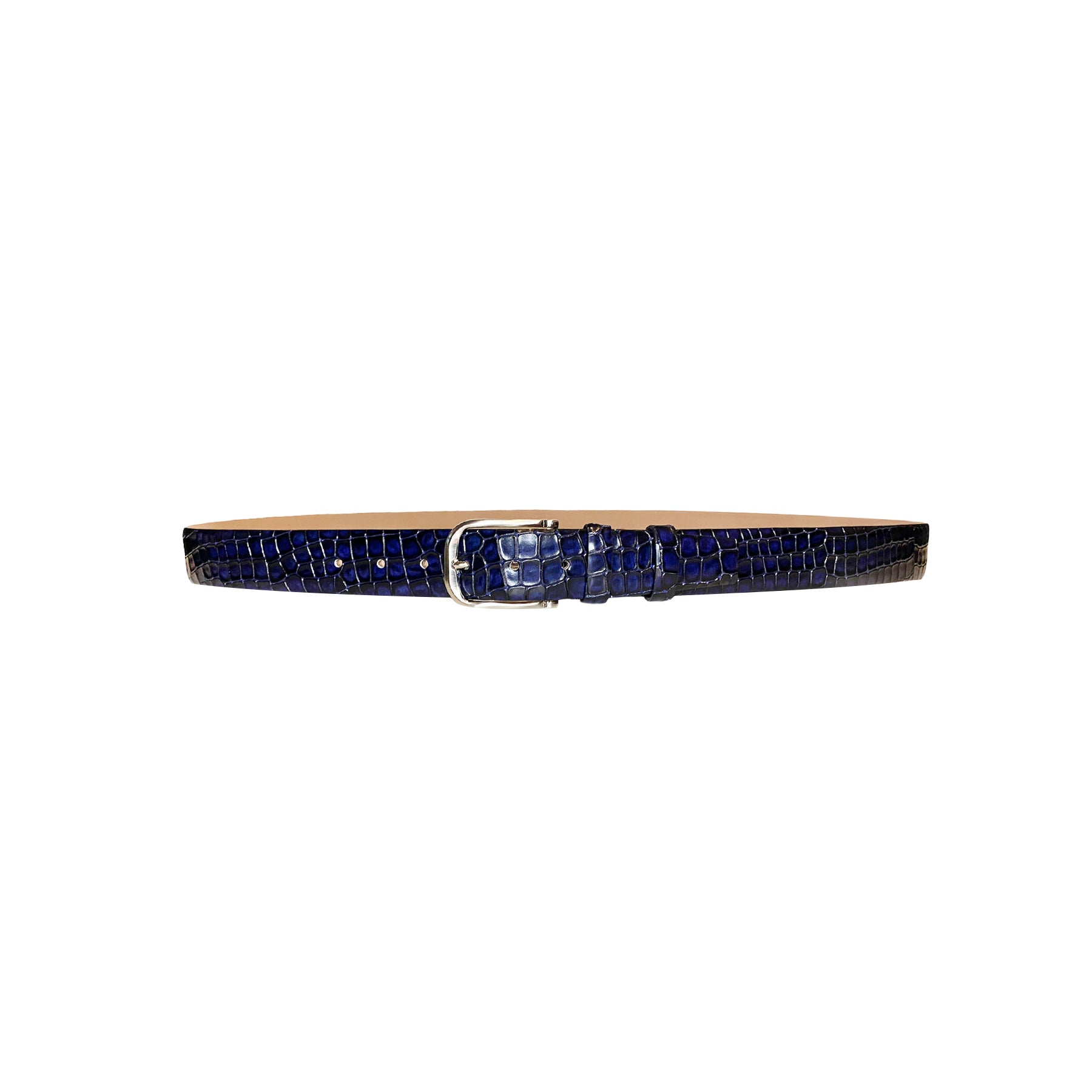CBelt -5796 Croco Leather Belt - Navy