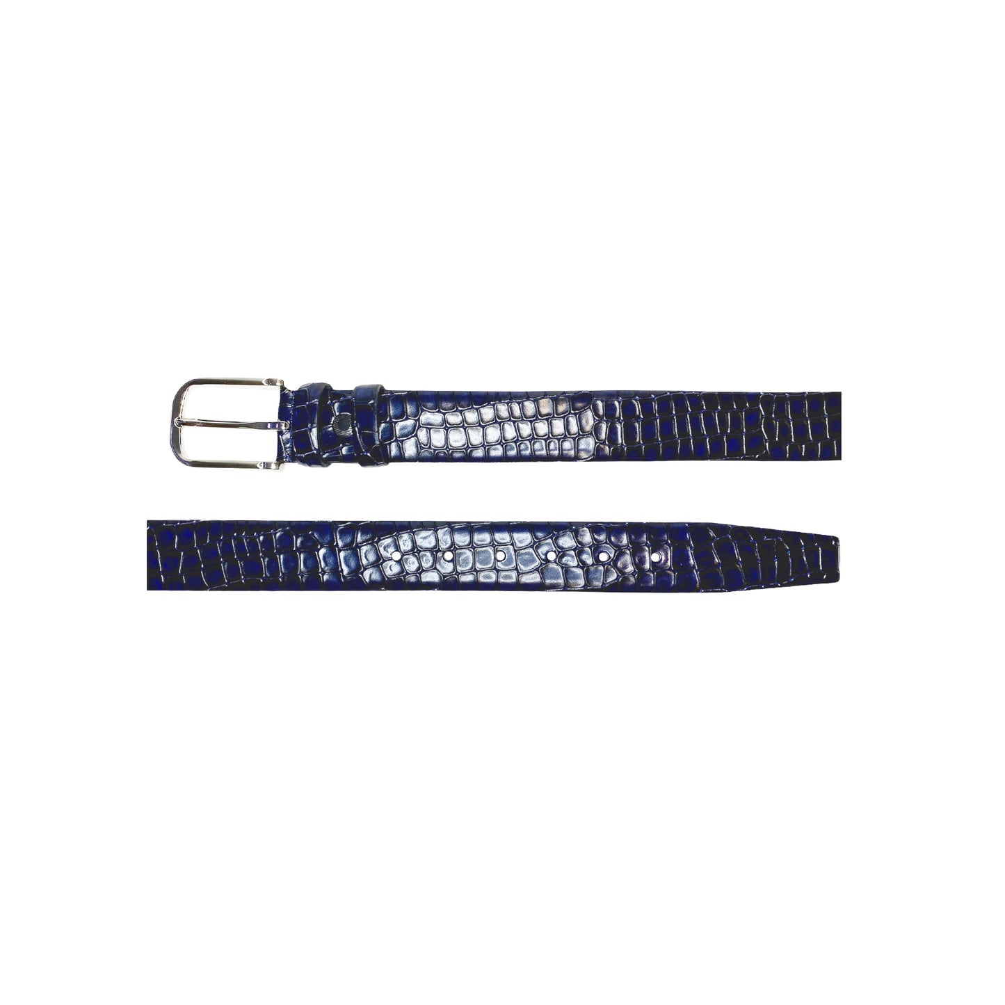 CBelt -5796 Croco Leather Belt - Navy