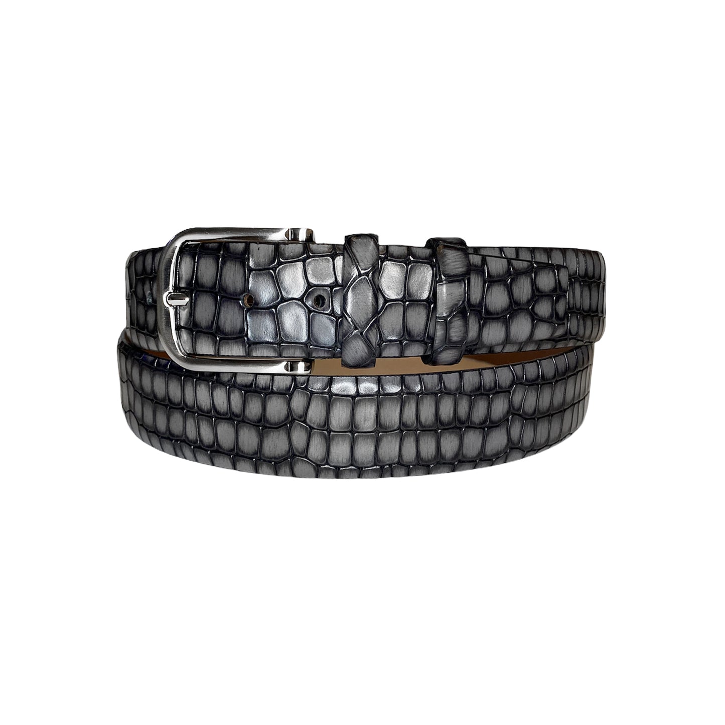 CBelt -5796 Croco Leather Belt - Grey