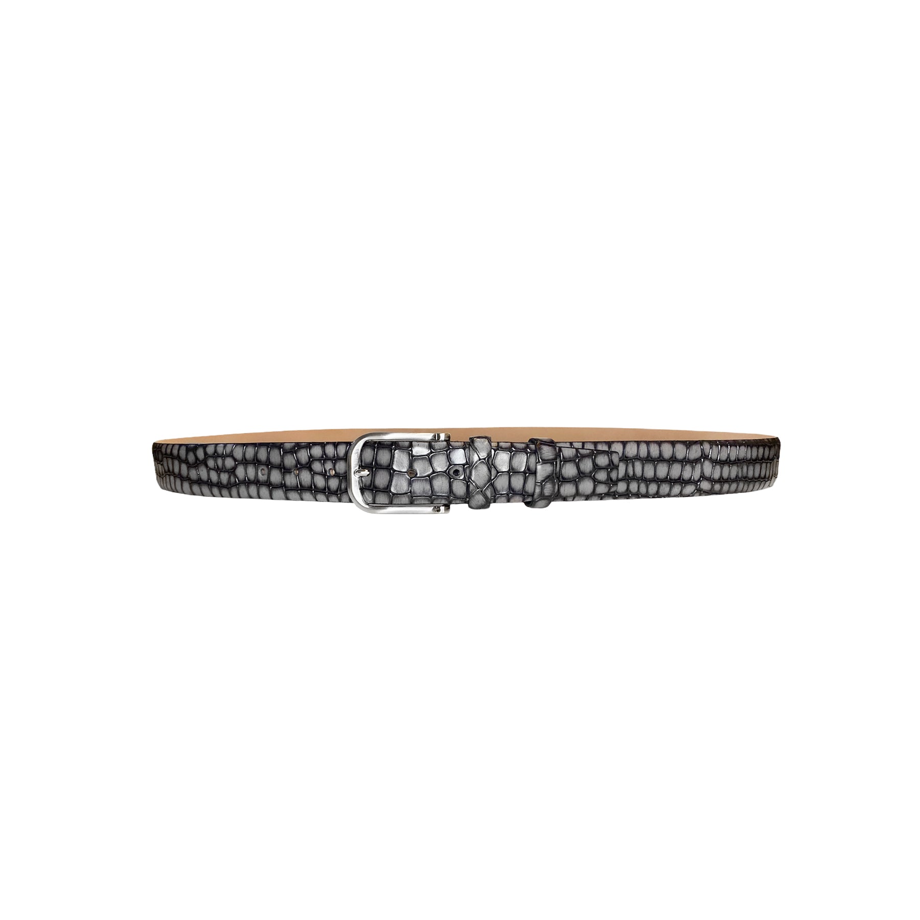CBelt -3470 Croco Leather Belt - Grey