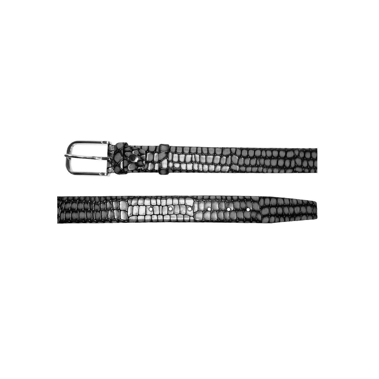 CBelt -3470 Croco Leather Belt - Grey